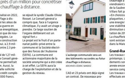 Article paru dans le Journal de La Côte : Bougy-Villars sera chauffé au bois